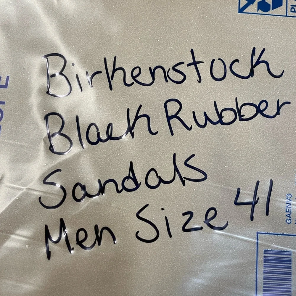 Birkenstock Black Rubber Mens Sandals Size 41 (US Size 8-8.5)‎